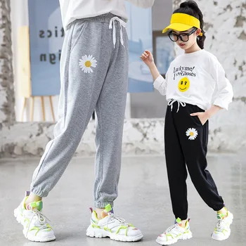 

Summer Toddler Pants Fashion Children Spring Sport Pant Cotton Elastic Waist Trousers Black/grey Outerwear Clothes 6 8 12 15Yrs