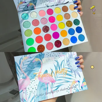 

Professional 35 Colors Glitter Eye Shadow Flamingo Diamond Sequined Eyeshadow Palette Matt Waterproof Makeup Cosmetic Set TSLM2