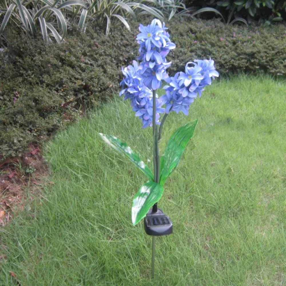 Наружное солнечное питание Hyacinth Flower водонепроницаемое белое светодиодное ландшафтное освещение для сада, патио, газона, двора, тропинки, свадьбы