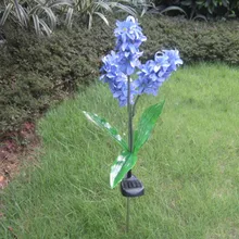 Наружное солнечное питание Hyacinth Flower водонепроницаемое белое светодиодное ландшафтное освещение для сада, патио, газона, двора, тропинки, свадьбы