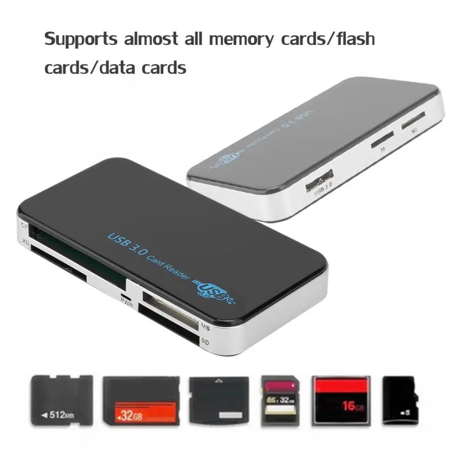 Мини USB3.0 память/TF/Flash/карты данных мульти-кард-ридер для Windows XP/Vista/Win 7 кард-ридер черный