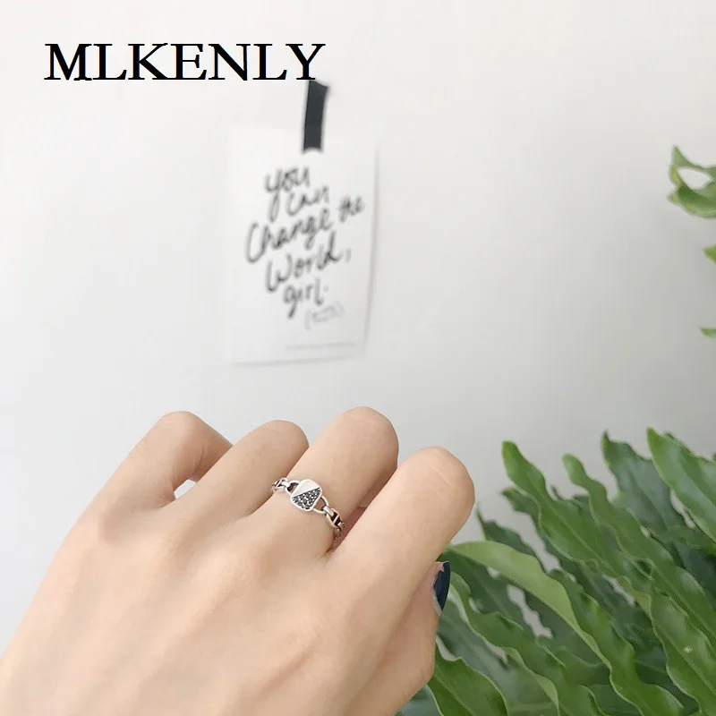 MLKENLY 925 пробы Серебряное простое ретро тайские серебряные и бриллиантовые