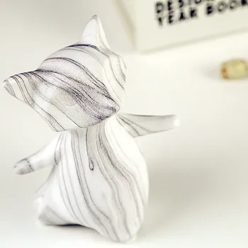 

MARBLE STRIPE FOX STATUE SIMULATION ANIMALS CERAMIC CRAFTWORK OFFICE SHOW WINDOW LIVING ROOM DECORATION L2783