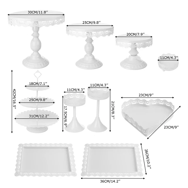 10Db Arany Fehér Fém Cupcake Sütemény Tartó Desszert Esküvői Rendezvény Party Kiállítás Torony Tányér Asztal Dekoráció - Image 3