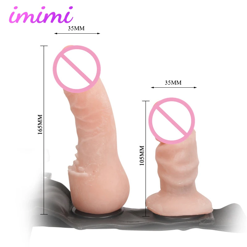 Realistic Double Dildo Lesbian Vibrating Panties Women Phallus Harness Strap On Dildo Anal Plug Masturbator Sex Toy for Couple