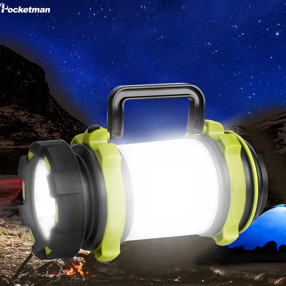 

6000LM LED Camping Lantern USB Rechargeable Flashlight Lantern for Hurricane Emergency, Hiking, Fishing Includes Batteries