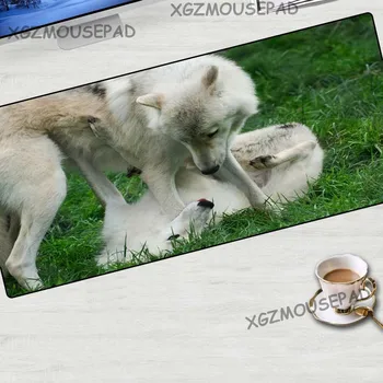 

XGZ Animal Large Game Mouse Pad Black Lock Edge HD Wolf Dog Lawn Computer Desk Mat Rubber Non-slip Coaster for Csgo Lol