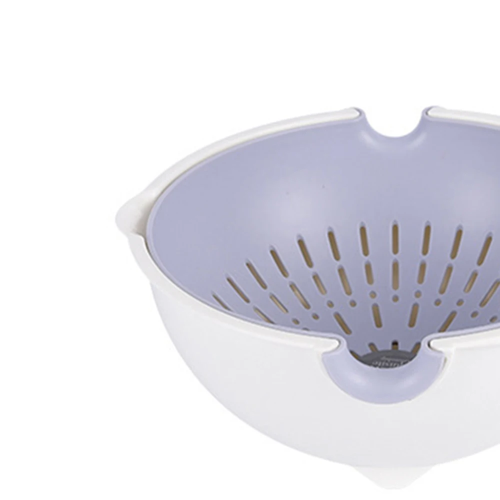 New Arrival Practical Plastic Double-layer Washing Basket Fruit Soaking Basket Rotating Drain Basket Household Kitchen Supplies