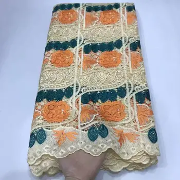 

2019 Bridal Sewing African Guipure Cord Lace Fabric Eyelet Design Water Soluble Lace Nigerian Cord Lace Fabric Wise Choice CM-86