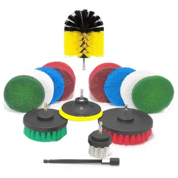 

16 Pcs Drill Brush Attachments Set Extend Long Attachment for bathroom cleaner