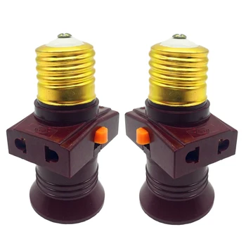 

Flame Retardant Heat Resistant Good Performance Base Safe With Plug Hole Socket 220V Easy Installation 2pcs Lighting Accessories