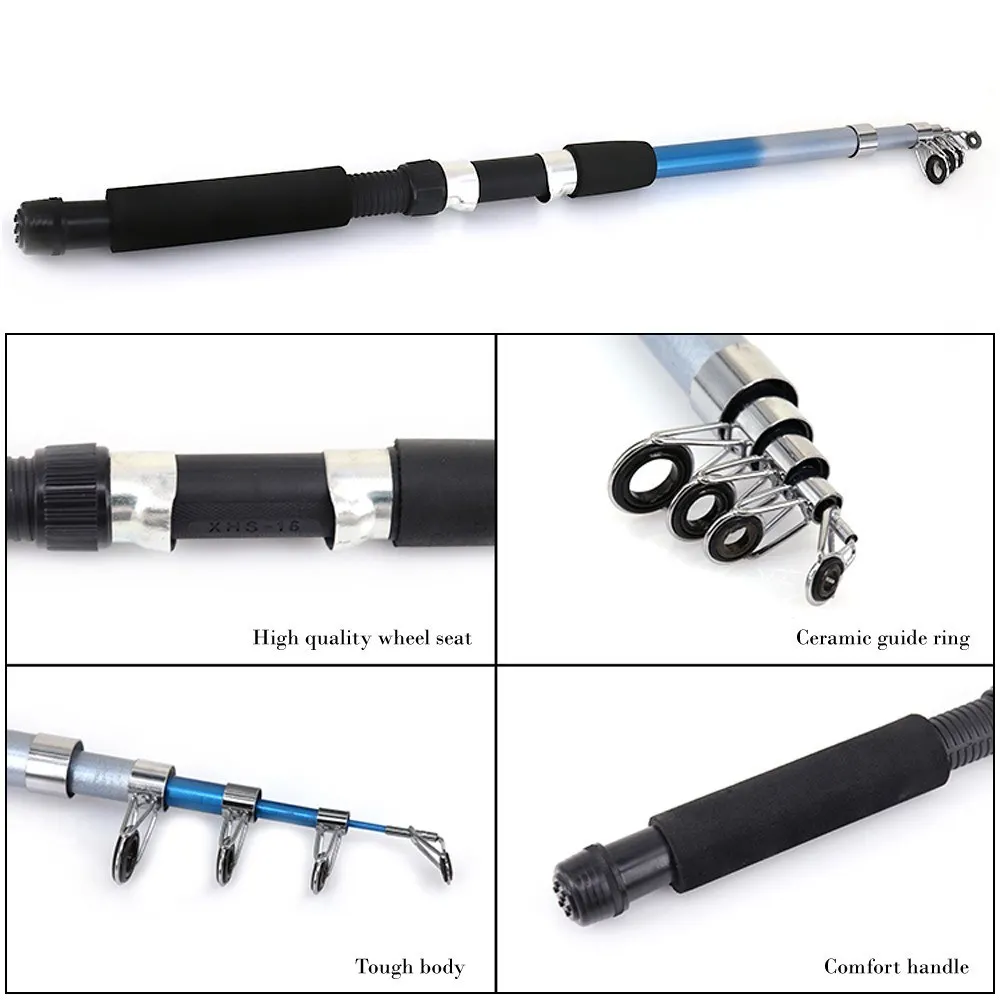 Fishing Reel Rod Combo Set including Fishing Rod Reel Hook Float Stopper Barrel Swivels Lure Particles Floats Connectors