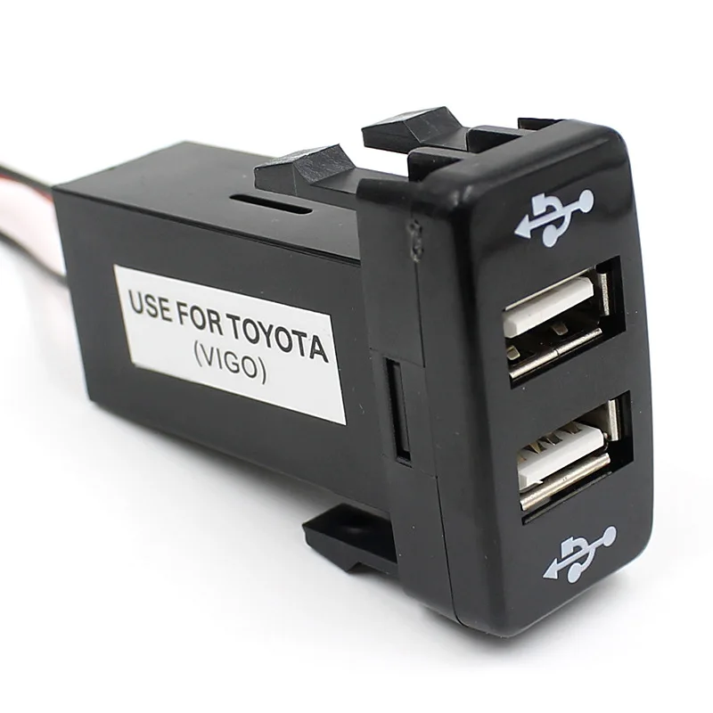 

Автомобильное зарядное устройство с USB-интерфейсом 5 в 2,1 А и аудиовходом USB для TOYOTA Hilux VIGO,Coaster,Corolla ex,Yaris,Reiz