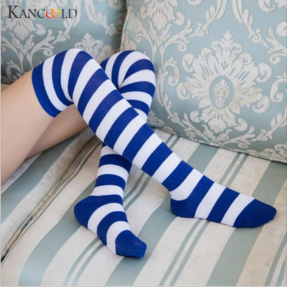 

KANCOOLD 1pair 2019 new listing Japanese transparent fashion brand loose socks striped female socks high help hot