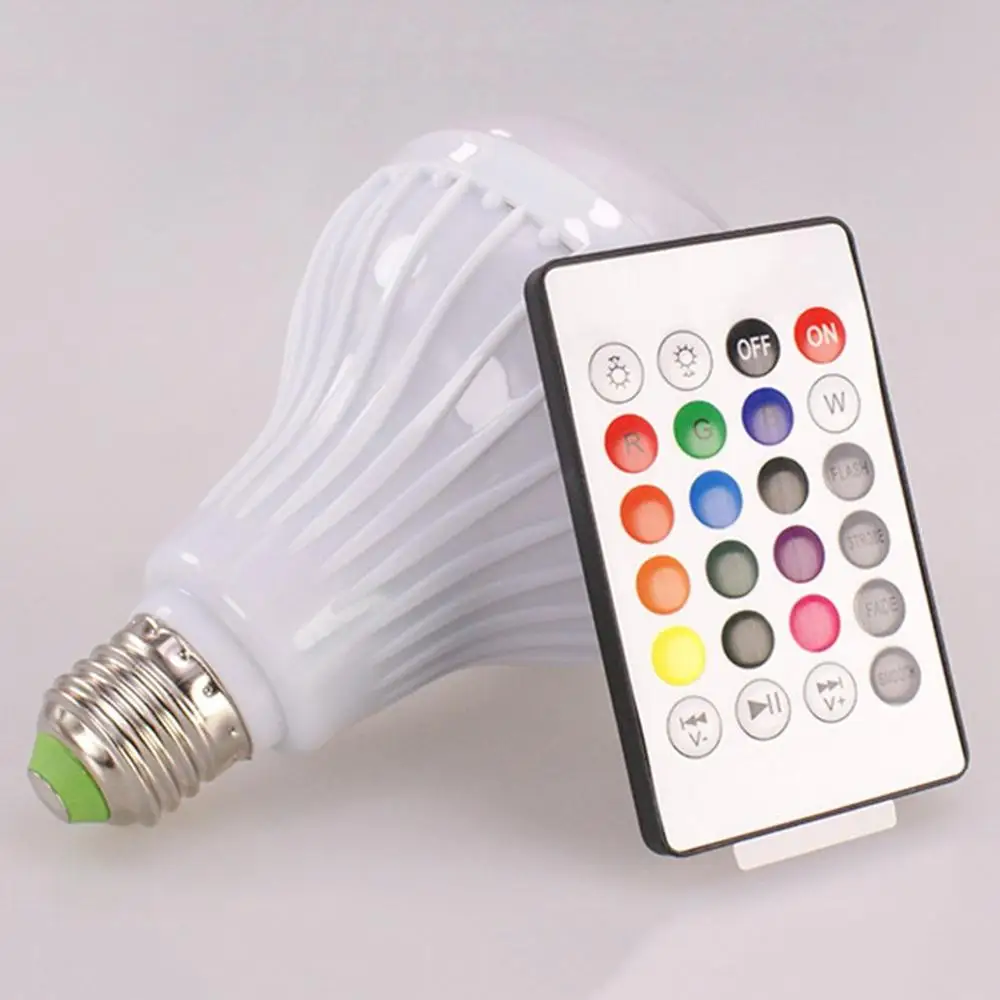Smart Music Light Bulb Led Colorful Speaker Bulb E27 Wireless Remote Control Audio Bulb 12W 220V RGB Bulb Light Music Player