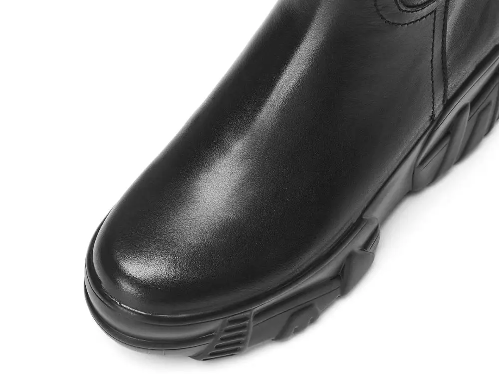 New winter high knight boots women's riding boots genuine leather keep warm zipper thick bottom knee-high boots zapatos mujer