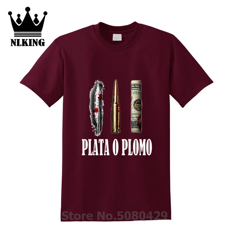 Netflix/Классические мужские футболки с принтом Plata O Plomo Пабло Эскобар лекарство