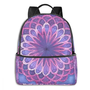

Fashion Girl College School Bag Casual New Women Backpack Purple Flower Mandala Book Packbag for Teenage Travel Shoulder Bag