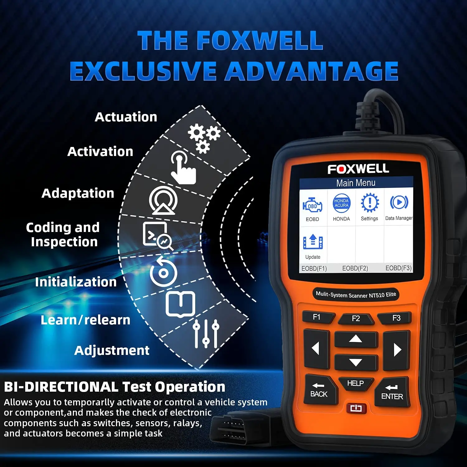 FOXWELL NT809BT OBD2 Bluetooth Car Diagnostic Tool All System  Bi-Directional Test 30+ Reset Code Reader OBD2 Scanner Automotivo -  AliExpress