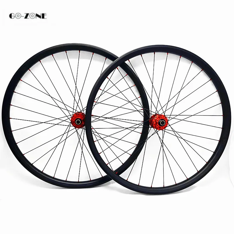 Perfect 650B asymmetric AM 33x30mm tubeless ruedas mtb 27.5 hope 4 boost 110x15 148x12 /thru axle mtb carbon disc wheelset pillar 1420 3