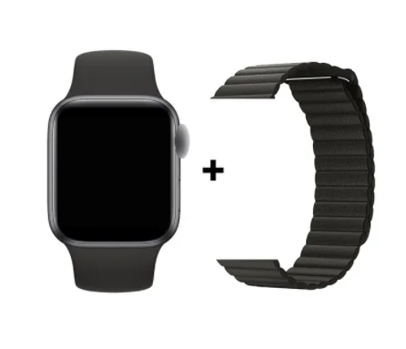 and leather black IWO 12 Смарт-часы Bluetooth 1:1 Series 5 gps Inteligente Pulseira для мужчин и женщин iwo11 умные часы для IOS Apple VS IWO 10 9 8 7 6 - Цвет: and leather black