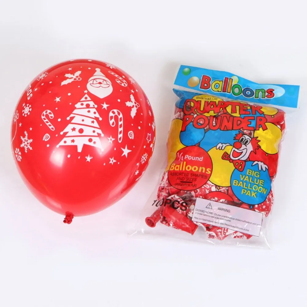 100pcs 10Inch Merry Christmas Latex Balloons for Christmas Wedding Birthday Party Decoration Xmas Home Garden Hanging Decor