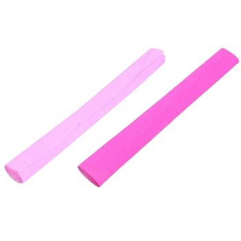 

2 Roll DIY Flower Packing Crepe Papers Handmade Materials Crinkled Paper for Birthday Wedding Party Decoration 250x50cm(Pink&Dar