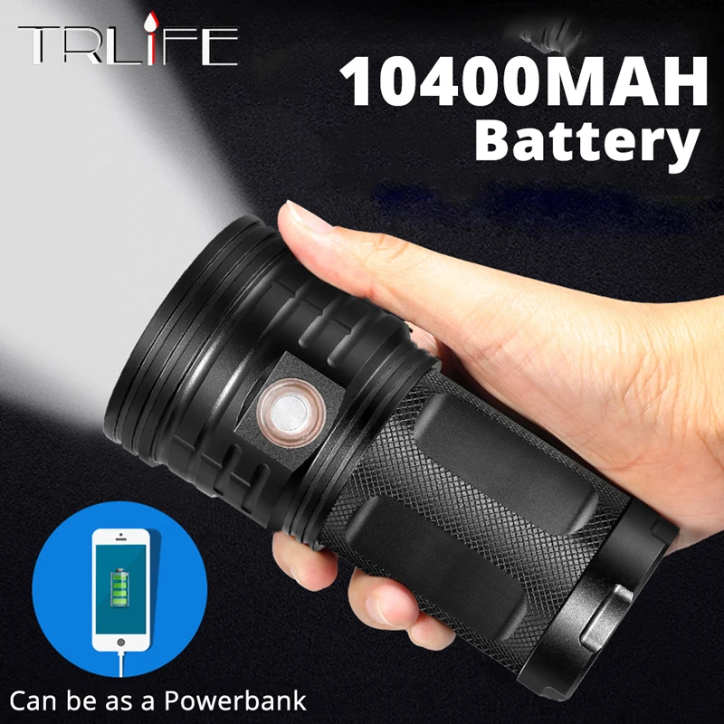 

10400MAH Ultra Powerful LED Searchlight 18*T6 LED Flashlight Torch Lanterna USB Charging Lamp Portable Power Bank Light By 18650