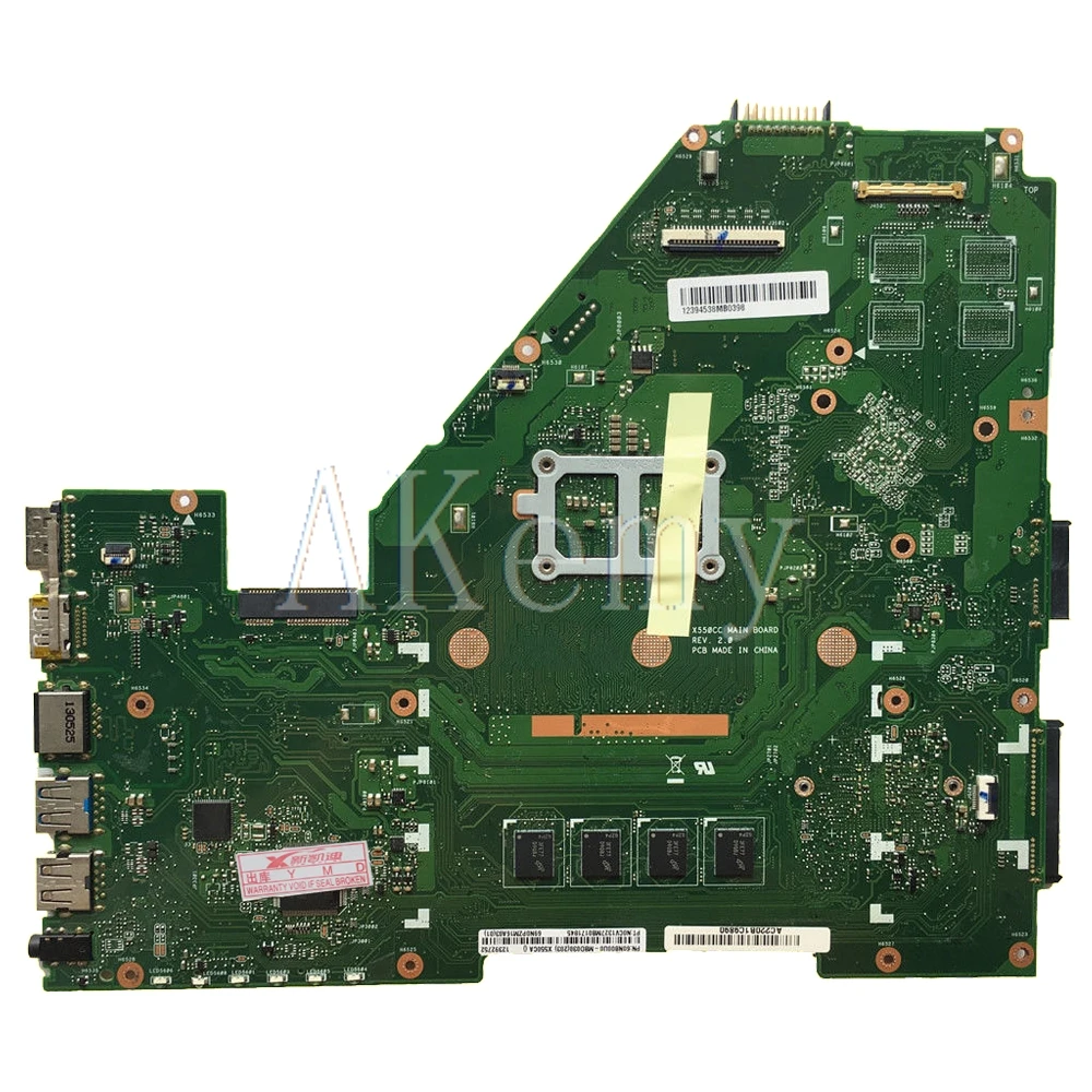 Akemy X550CC материнская плата для ноутбука ASUS X550CA X550CL R510C Y581C X550C A550C оригинальная материнская плата 2GB-RAM 1007U/2117U Процессор