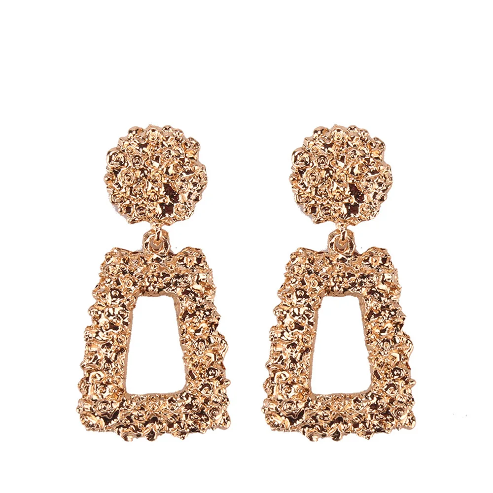 

Fashion Classic Alloy Gold Silver Geometric Long Drop Earrings For Women Trendy Punk Statement Dangle Pendientes Jewelry Gifts