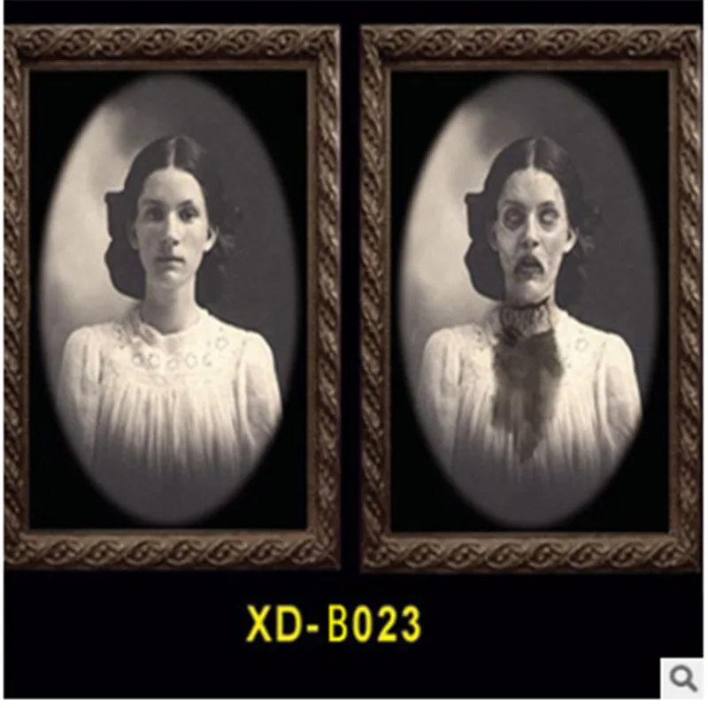 As photo shows Фоторамка с изображением ужасов, линзовидная, 3D, для изменения лица, фоторамка, страшный портрет, хэллоуинская страшилка, праздничное украшение для вечеринок, реквизит - Цвет: As photo shows