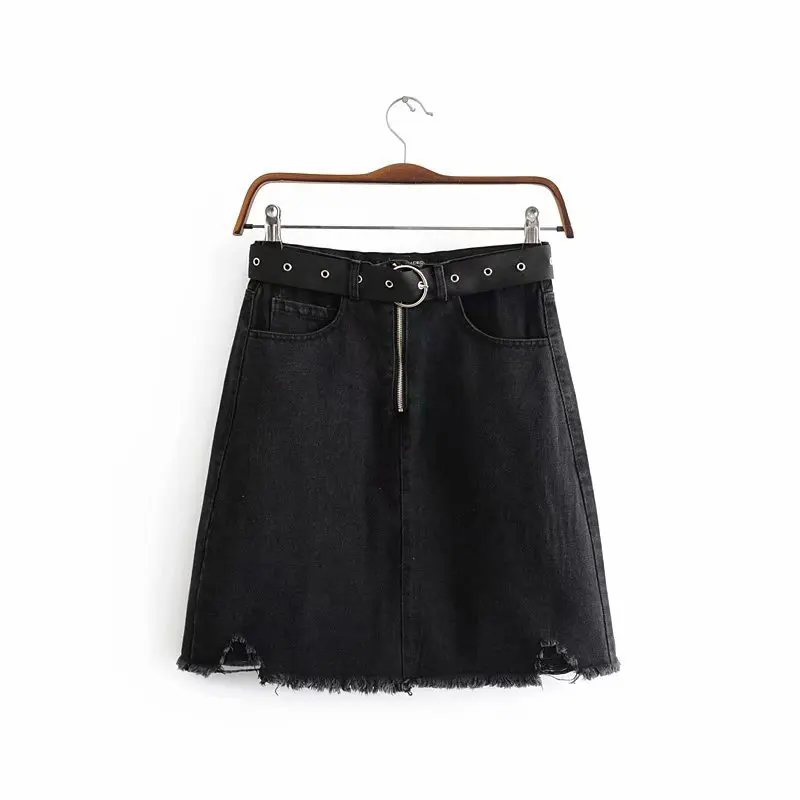 

Western Style Summer New Style Women's Dress Versitile Fashion Slim Fit Slimming High-waisted Washing Cowboy Belt Skirt
