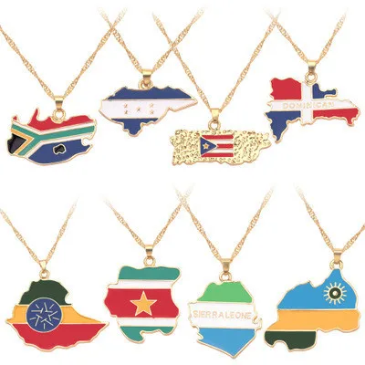 National-Flag-Pendant-Necklace-Women-Jamaica-Nigeria-Ghana-Jamaica-Guyana-Maps-Necklaces-County-Jewelry