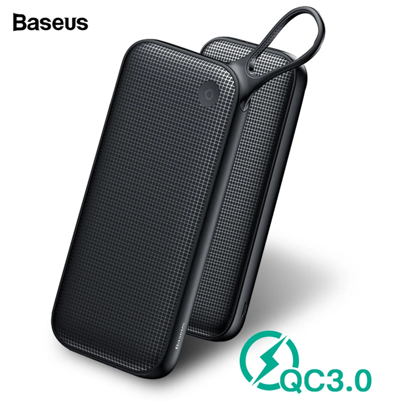 Baseus 20000mAh Quick Charge 3,0 power Bank QC3.0 Быстрая Зарядка power bank 20000 Внешнее зарядное устройство для Xiaomi Mi повербанк