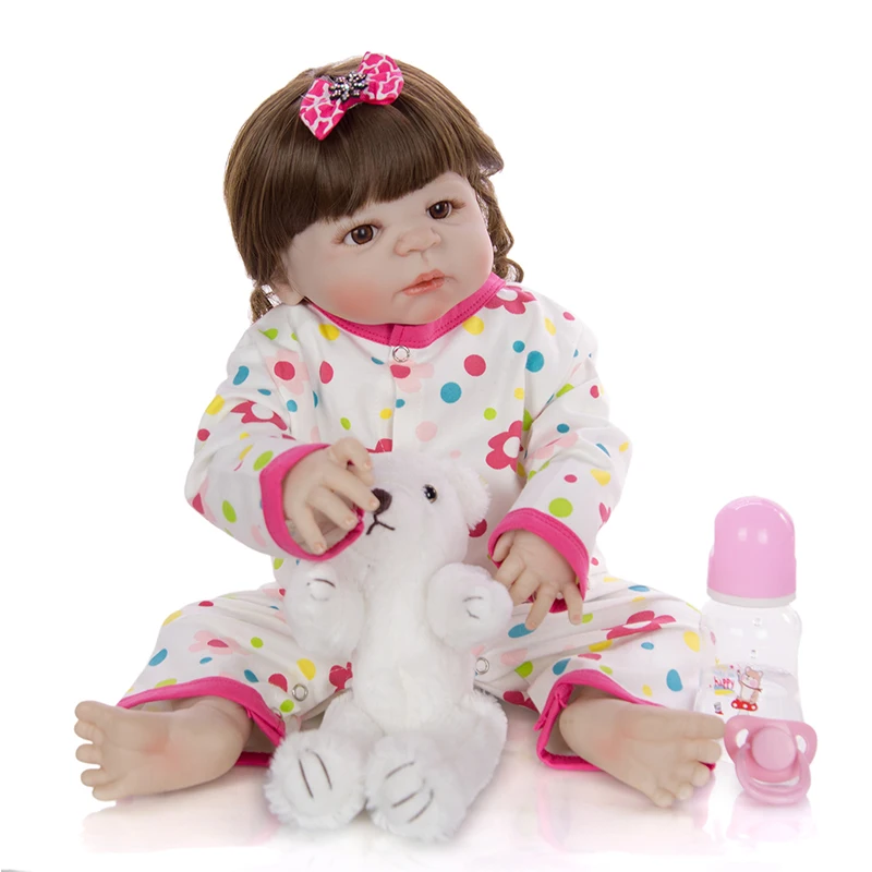 NPK кукла 55 см все силиконовые тела Reborn baby girl реалистичные куклы DIY Вьющиеся Волосы новорожденная принцесса Малыш игрушка Bonecas