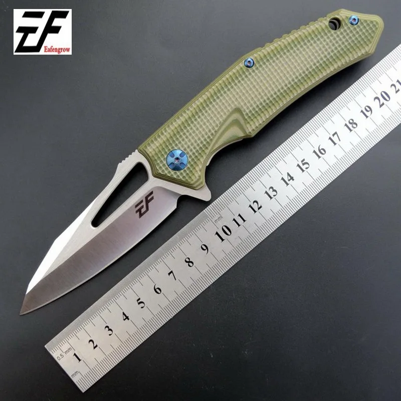 Eafengrow высококачественный EF005 складной подшипник D2 лезвие G10 стальная ручка Открытый Отдых Охота Карманный фруктовый EDC инструмент нож - Цвет: Армейский зеленый
