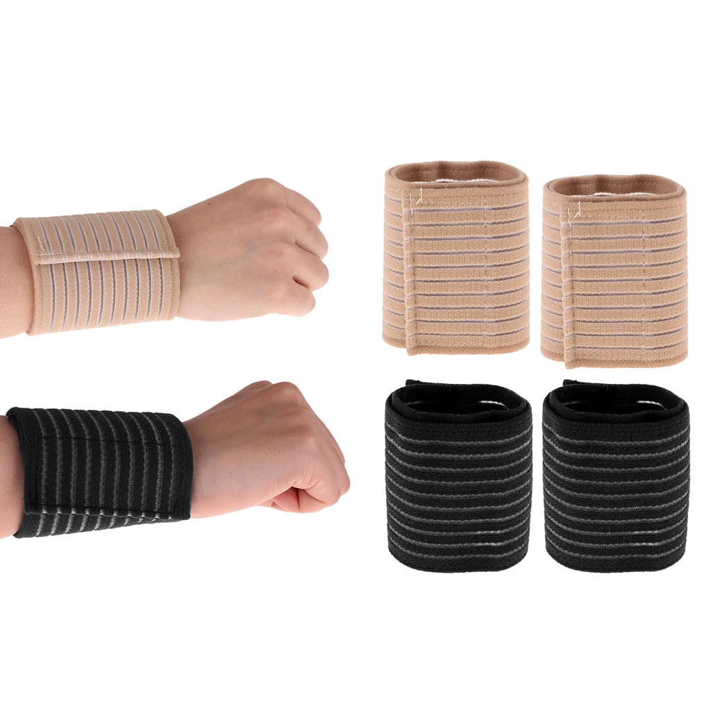 2 Pairs Premium Gym Hand Wristband Wrist Brace Compression Wrap Support, Adjustable & Wear-resisting