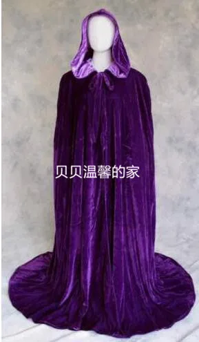 Подкладка атласная бархатный плащ с капюшоном готическое, Викка халат средневековая накидка, способный преодолевать Броды для взрослых Для женщин костюмы на Хэллоуин