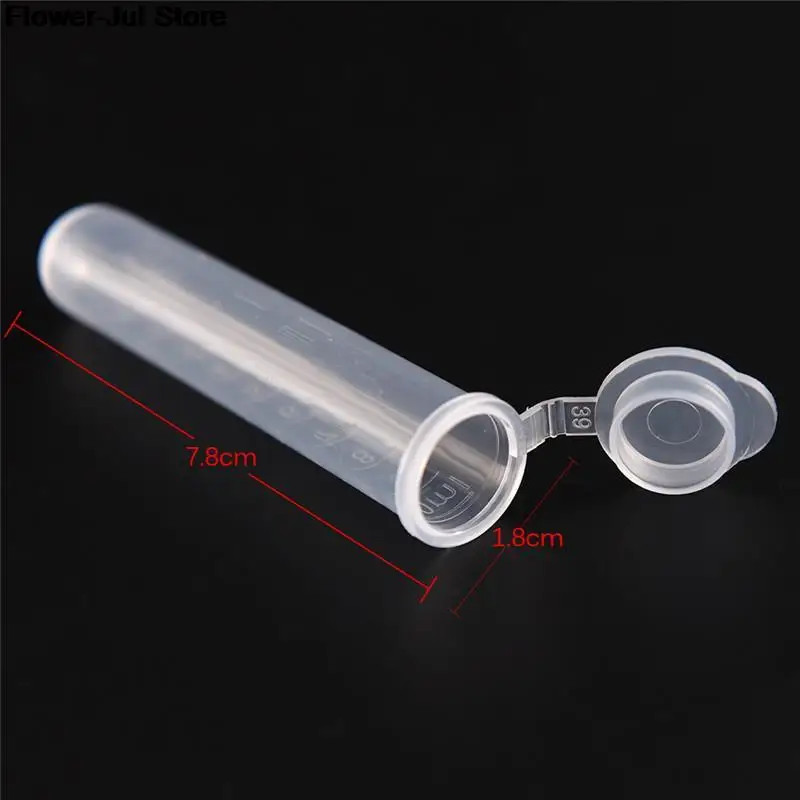 10pcs/set 10ML Micro Centrifuge Test Tube Clear Plastic Vial Container With Snap Cap Lid For Laboratory Sample Supply