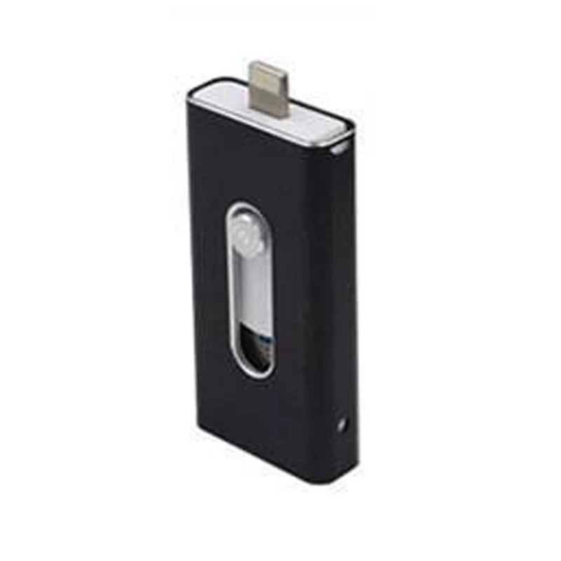 black Флеш-накопитель OTG Usb 128 ГБ, 16 ГБ, 32 ГБ, 64 ГБ, флеш-накопитель HD, внешняя карта памяти для iphone 7, 7 Plus, 6, 6 S Plus, 5S, ipad, флешка - Цвет: black