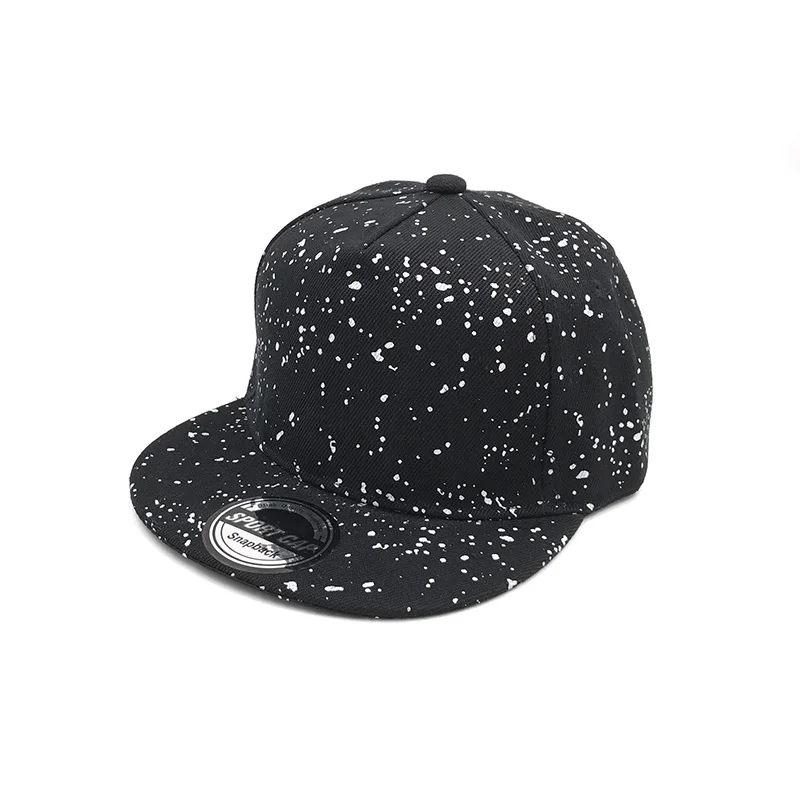 New Fashion Children Baseball Cap Boys Sum Hat Dot Snowflake point Girls Fashion Caps Summer Snapback Unisex Adjustable Hats - Цвет: Черный