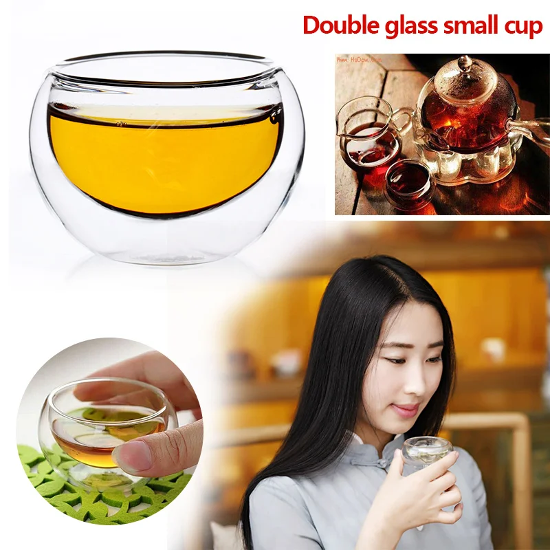 Coffee Mugs 50ml Milk Container Kitchen Accessories Glass Cup Double Wall Layer Handmade Tea Set Heat Resistant Kungfu Tea Cups
