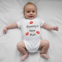 Newborn Baby Clothes Short Sleeve Boy Clothing Mommy's New Man Design 100% Cotton Rompers De Bebe Costumes Black 2