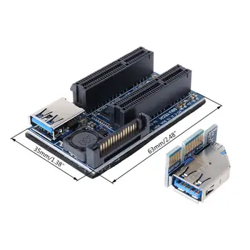 

Add On Card PCIE Riser Card Adapter PCI Express USB 3.0 Raiser Riser PCI-E Extender PCIE X1 to Dual Port PCI E X4 Expansion Card