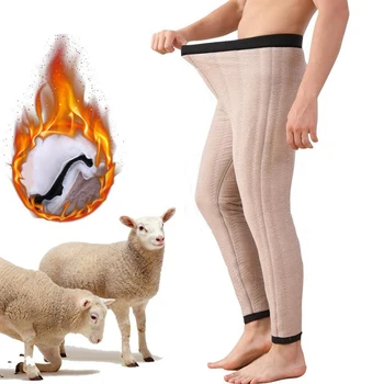 

2020 Vintage Warm Thick Men Long Johns High Quality Soft Cotton Fabric long underwear Winter Autumn Man Bottom wear Sleepewear