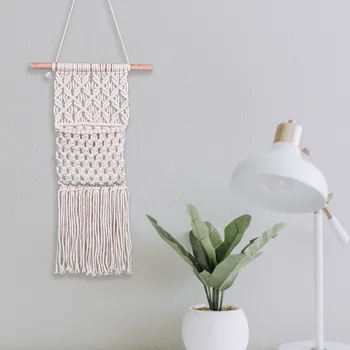 

Creative Woven Cotton Rope Hanging Tapestries Wall Mounted Flower Pot Holder Basket Accessories Sundries Storage Organizer