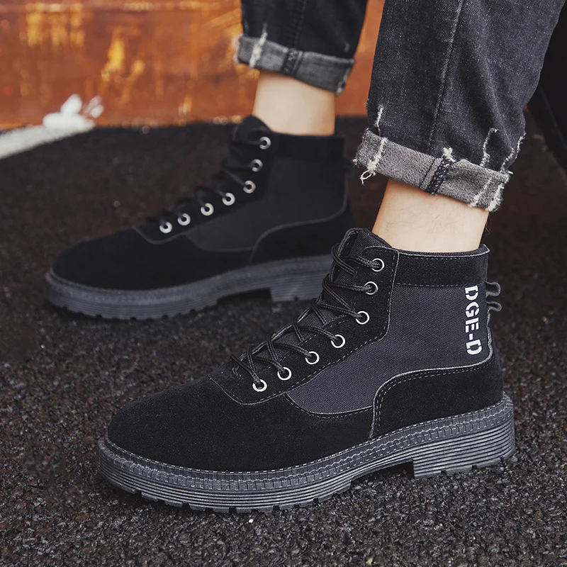 

New Men Fashion Lace-up Ankle Boot High Quality Men British Boot Autumn Winter Male Botas Waterproof Outdoor Men Shoes
