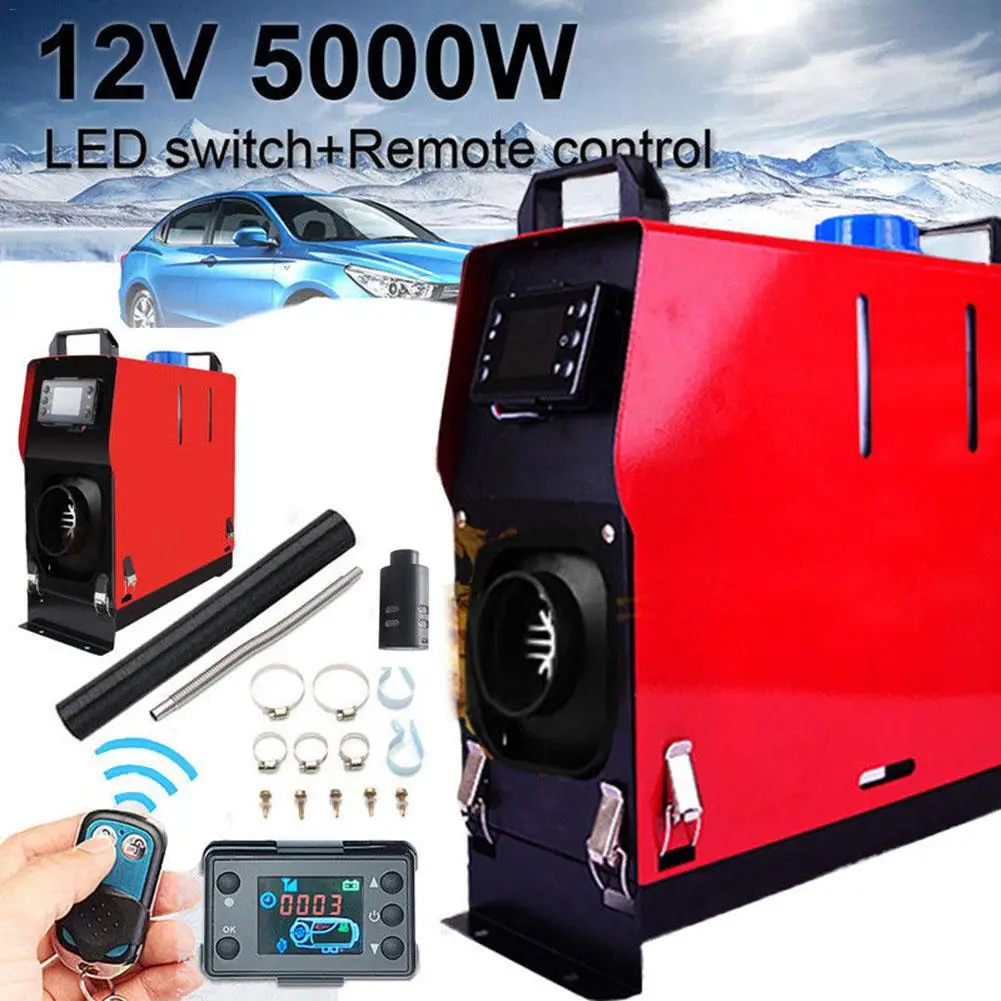 

12V 5000W Car Air Diesel Heater All-in-One Machine Single Hole LCD Monitor Heater Diesel Parking Warmer For Car Truck Bus Boats