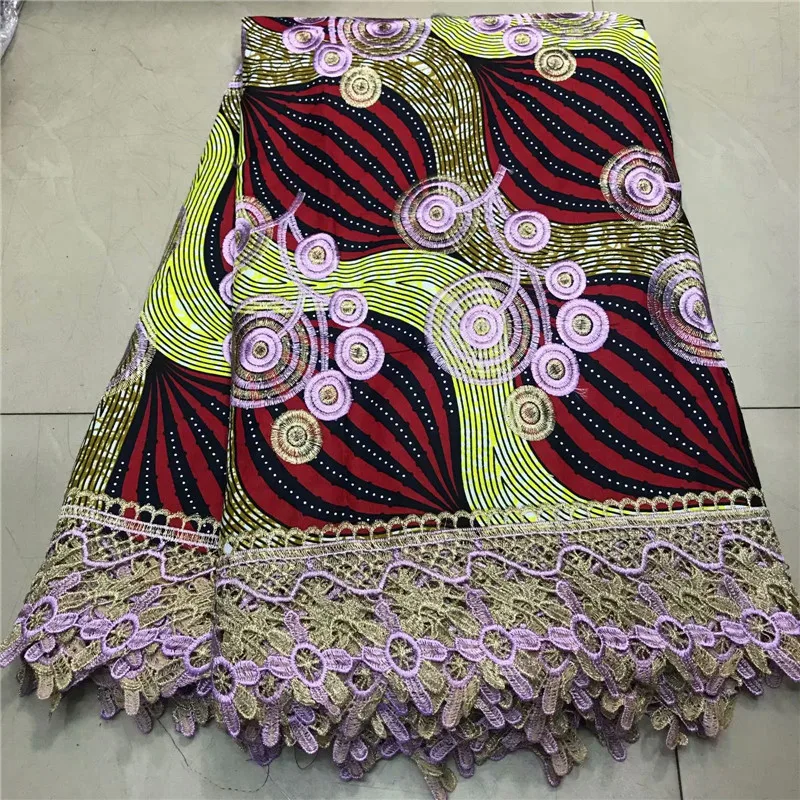 Высокое качество Новое поступление Анкара хлопковые восковые кружева восковая ткань африканская вышивка голландский воск с кружевной тканью WD111730