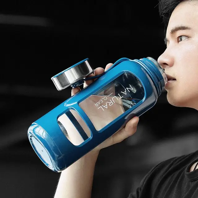 Portable Water Bottle Glass 520/650/1000ml Large Capacity Cup Fitness Outdoor Sports Leak-proof Bike Climbing Camping 5